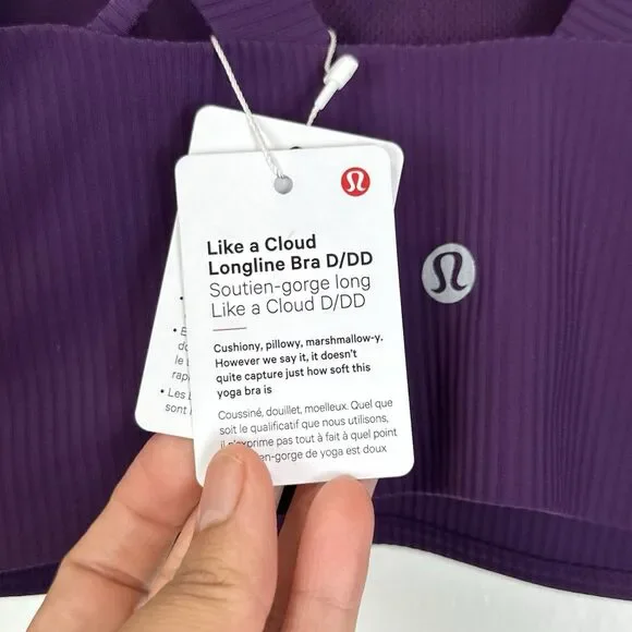 Lululemon Like a Cloud Ribbed Longline Bra D/DD Magenta NWT Rare Yoga Pilates 8 - Picture 5 of 9
